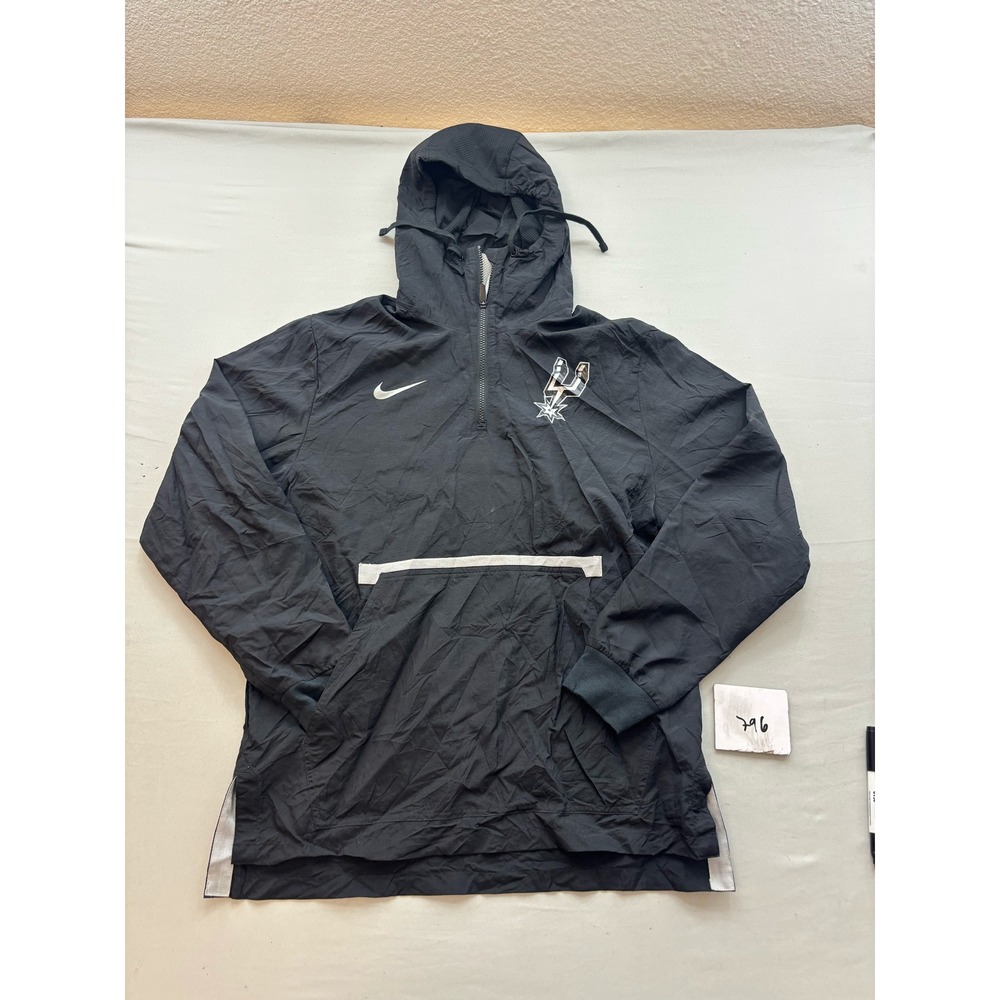 Nike San Antonio Spurs NBA Windbreaker Jacket Mens Medium Black Quarter Zip